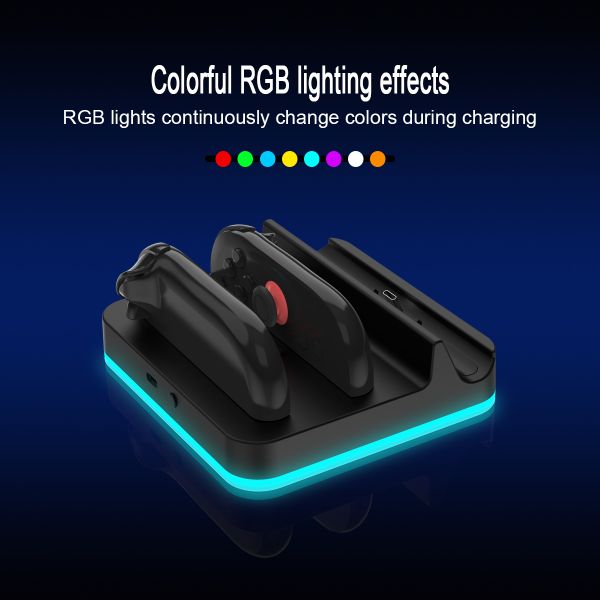 Multi-Function Charging Dock with RGB Lighting for Nintendo Switch 2– Charges Joy-Cons & Console