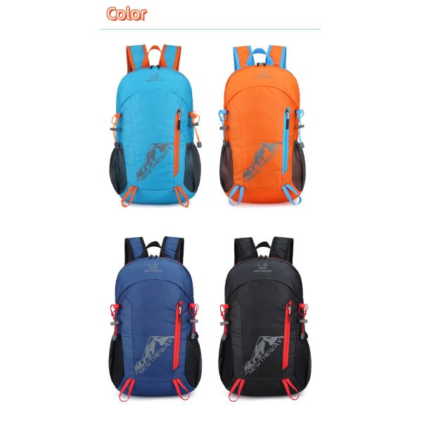 Custom Logo Nylon Sports Gym Bags Collapsible Lightweight Waterproof Outgoing Backpack