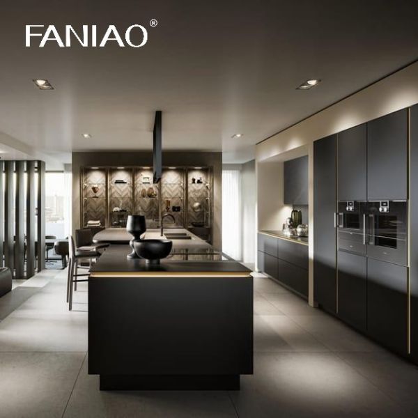 Роскошные модульные шкафы Кухонный дизайн Мебель деревянного дома Меламинная доска Современный настенный кухонный шкаф