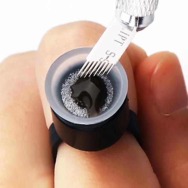 Black Plastic Tattoo Ink Rings Cup For Holding , Cosmetic Tattoo Ink Supplies