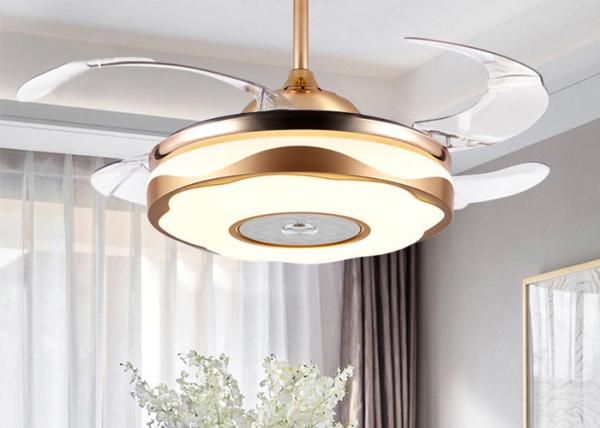 4 Blades Bladeless Remote Control Ceiling Fan Light 48W 72W