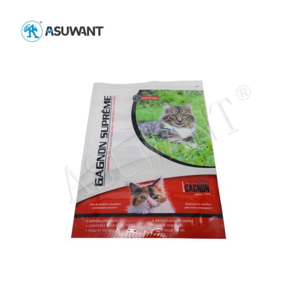 500g 1kg Flat Bottom Side Gusset Bag Ziplock Pet Food Bag For Chicken