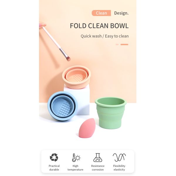 Beauty Egg Cleaning Tool Wellfine Silicone Folding Brush Cleaner Cup for Beauty Care