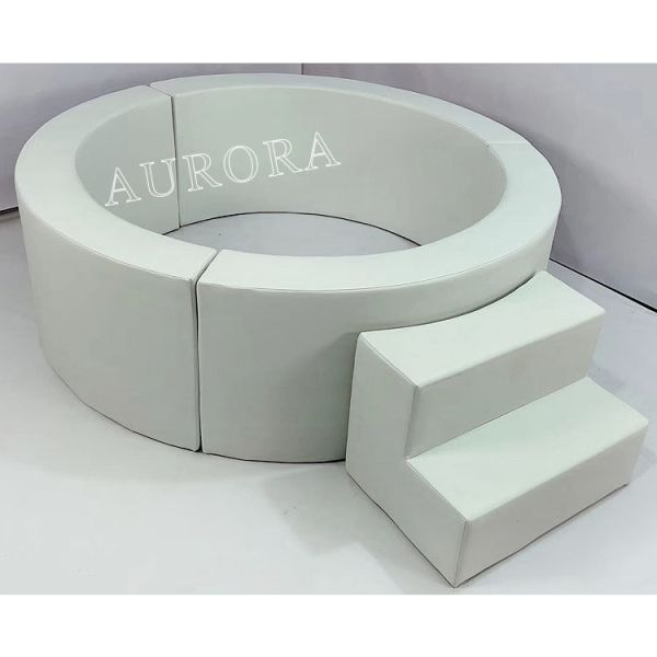 Non Fade Kids Indoor Playground Equipment White Bounce House Merry Go Round Soft Play