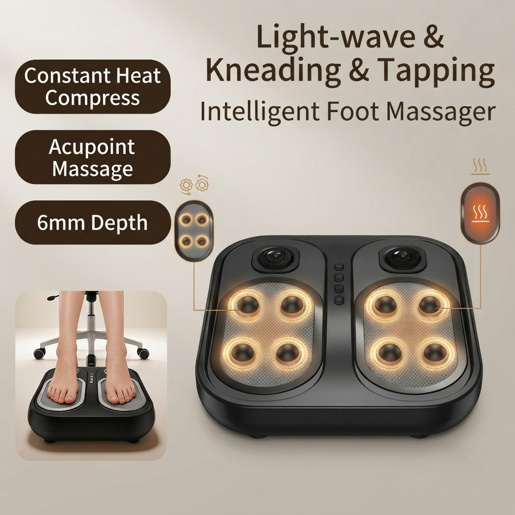 ZN-FM08 Electric Foot Massager Machine with Heat & Vibration Therapy - Portable