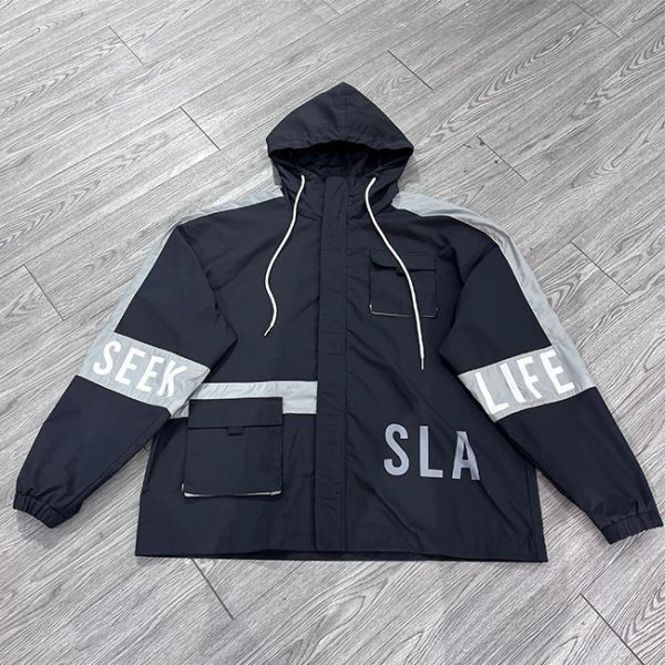 Custom Jacket Polyester Thermal Heat Transfer Printing Logo Winter Waterproof Outdoor Windbreaker Jacket Men