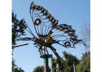 Borboleta de aço inoxidável da escultura exterior gigante do metal do inseto do jardim para a paisagem