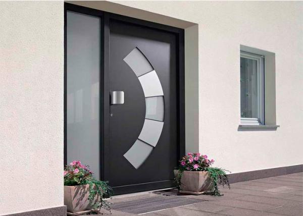 Simple Single Solid Oak Front Doors With Glass , Main Wooden Door Designs For Home