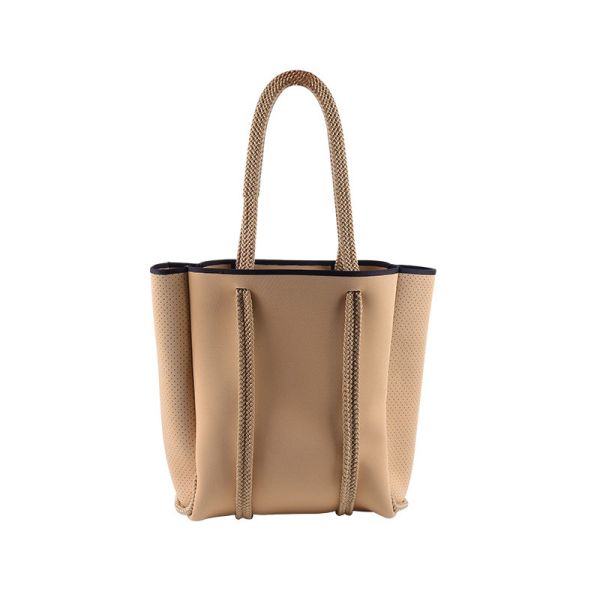 Hand Woven Rope Diving Material Khaki Beach Bag Large Capacity Tote