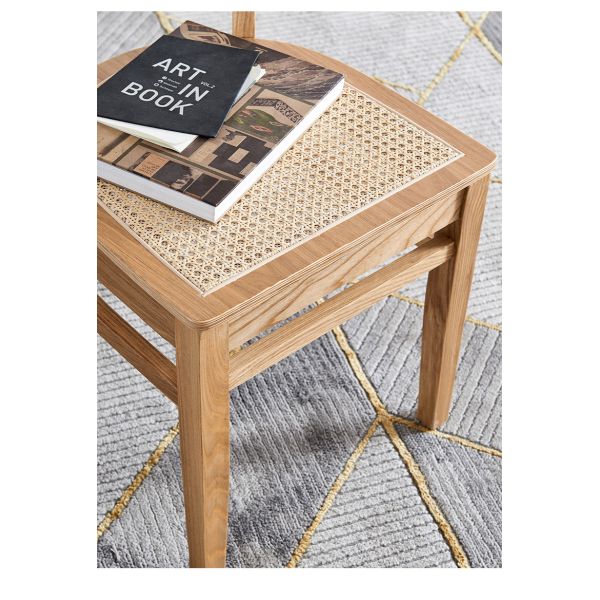 Rustic Hand Cane Woven Chair Frame Solid Wood Chair Rattan Chair for Dining Room and Restaurant