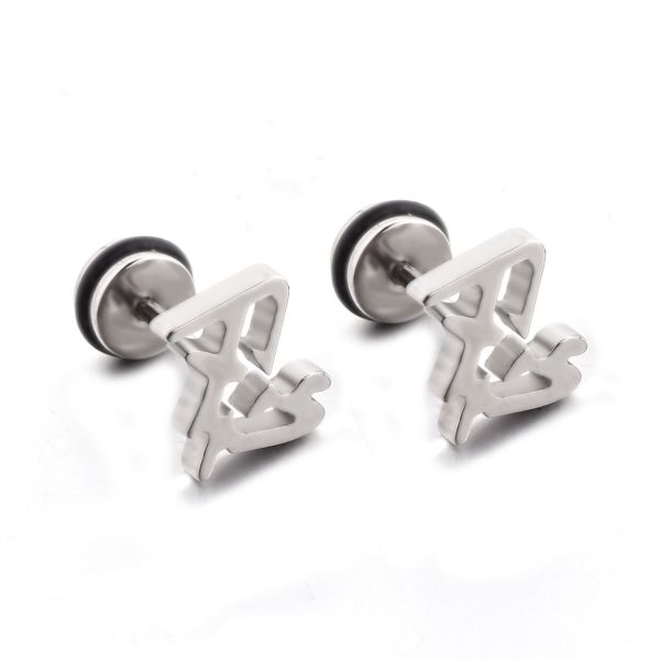 Custom Made Chinese Character Earrings Stainless Steel Body Piercing Jewelry