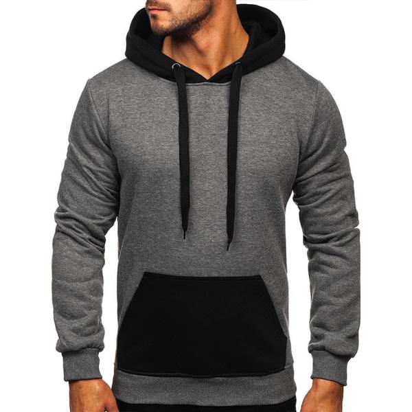 Factory High Quality Black Grey Cotton Polyester Sport Gym Adjustable Men's Hoodie Sweatshirts