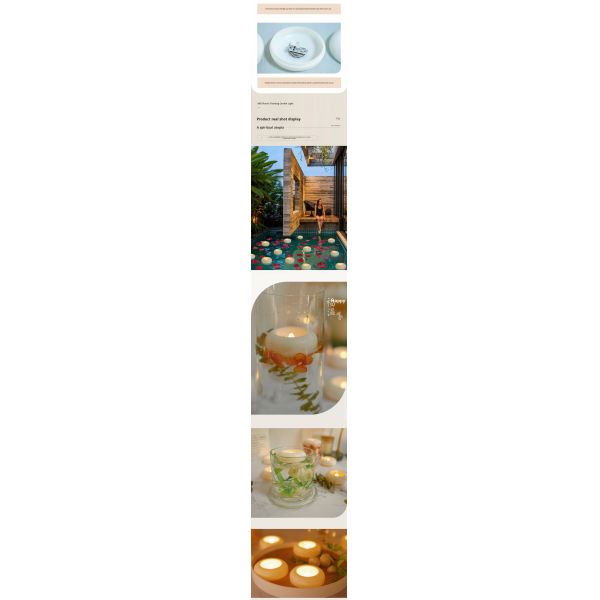 Glossy Water Activated Floating Candles 2.3 Inch White Floating Candle Waterproof