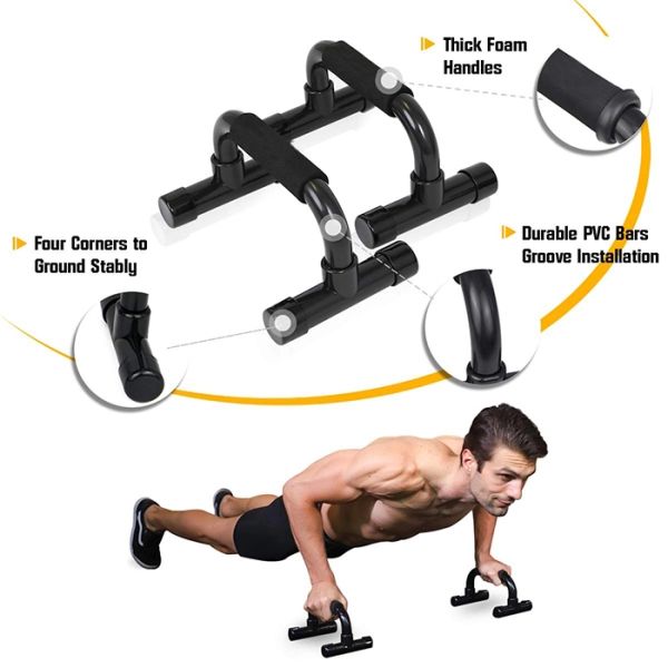 1 AB Wheel 2 Push Up Bar Durable Daily Exercise Fitness Equipment