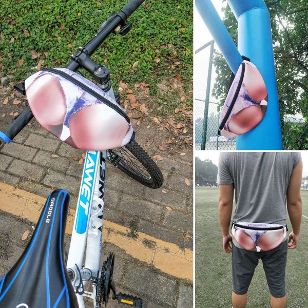 Customized Pattern Novelty Fun Men Women  PU Dad Bag Dad Bod Waist Bags Beer Fat Hairy Belly Fanny Pack