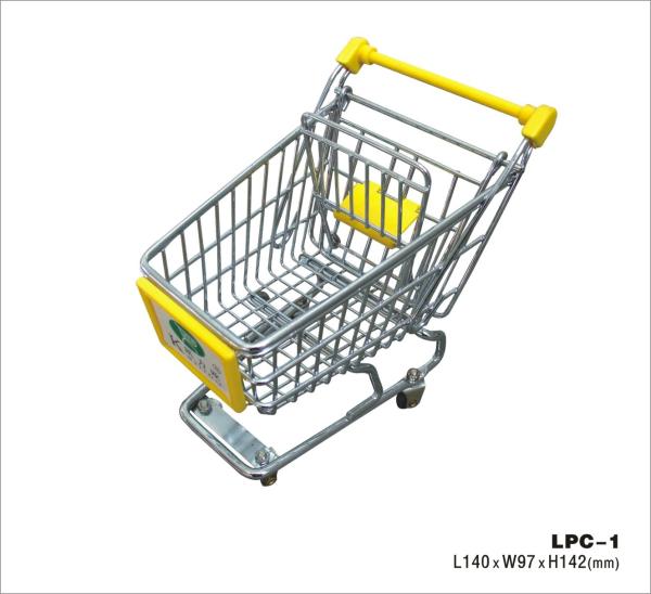 Metal Retail Shop Equipment / Mini Supermarket Shopping Trolley With Baby Seat