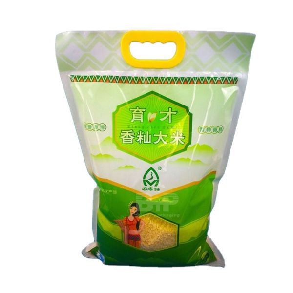 5kg 10kg Rice Packaging Bag Custom Logo Printed Food Package Plastic Nylon PE Package for  Wheat Grain Storage Pouch Bag