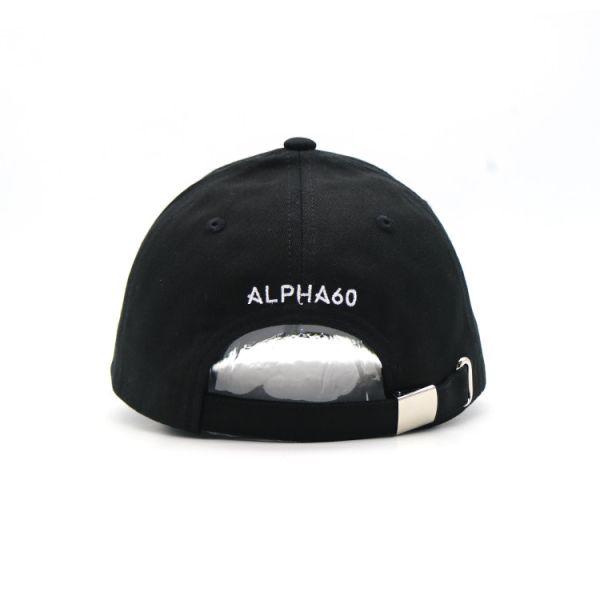 60cm Embroidered Baseball Caps Black And White Self Fabric Backclosure Constructed Hats