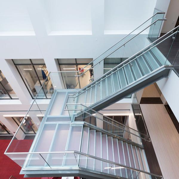 Aluminum U Profile Channel Glass Stair Railing With Glass Clamp Stair Handrail Top Rail Frame