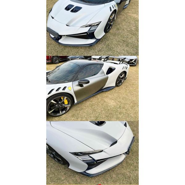 SF90 XX Ferrari Body Kit Carbon Fiber Car Bumpers Front Lip Side Skirts Rear Diffuser