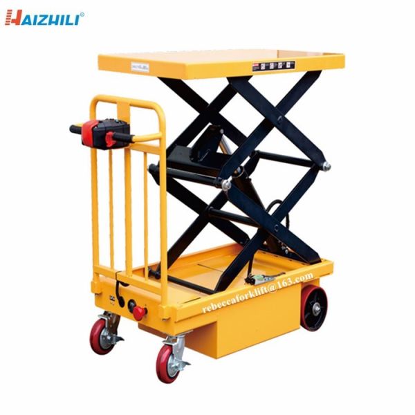 400kg 950mm battery powered electric scissor lift platform cart