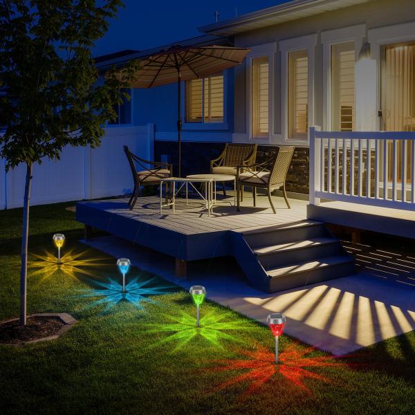 O jardim posto solar do material de vidro do ABS ilumina a decoração do gramado do jardim IP65