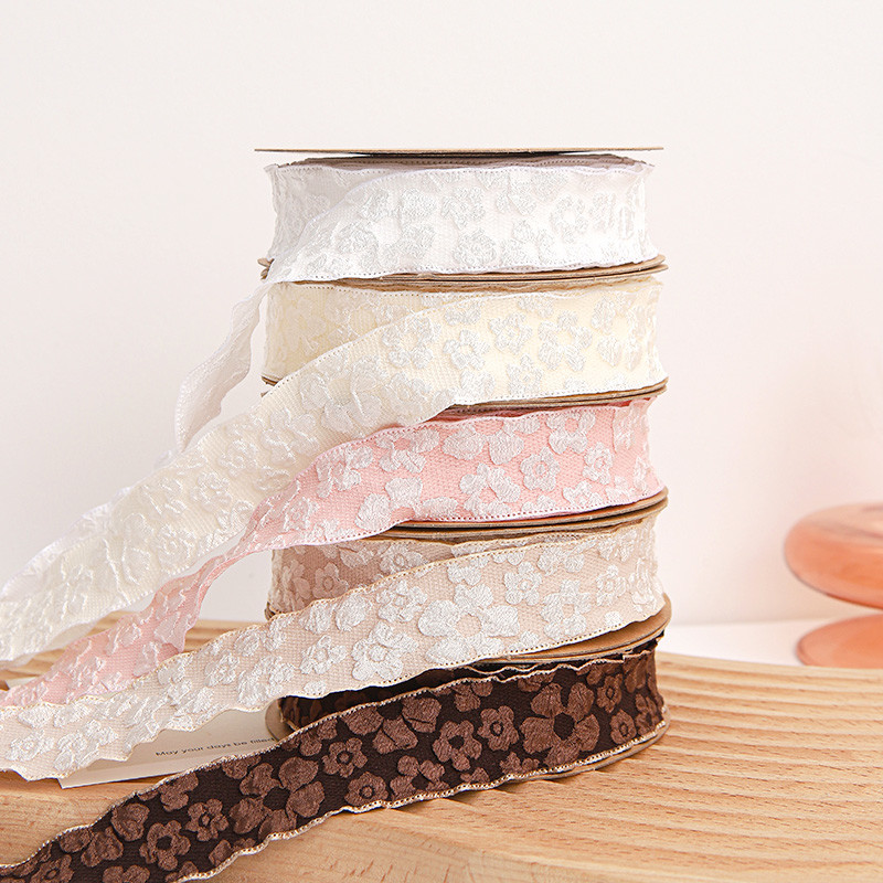 Цветочная кружевная лента из полиэстера 25 мм