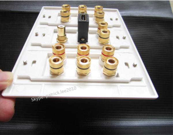 New Quality Multimedia Speaker Plate With HDMI Banana Jack Audio Connector For Theater