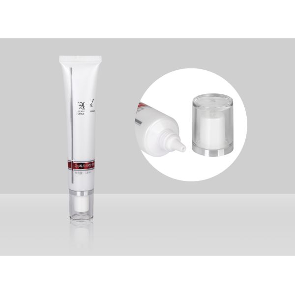 Long Nozzle Custom Cosmetic Tubes Liquid Foundation D22mm 10-30ml Plastic Soft Tube With Screw On Cap