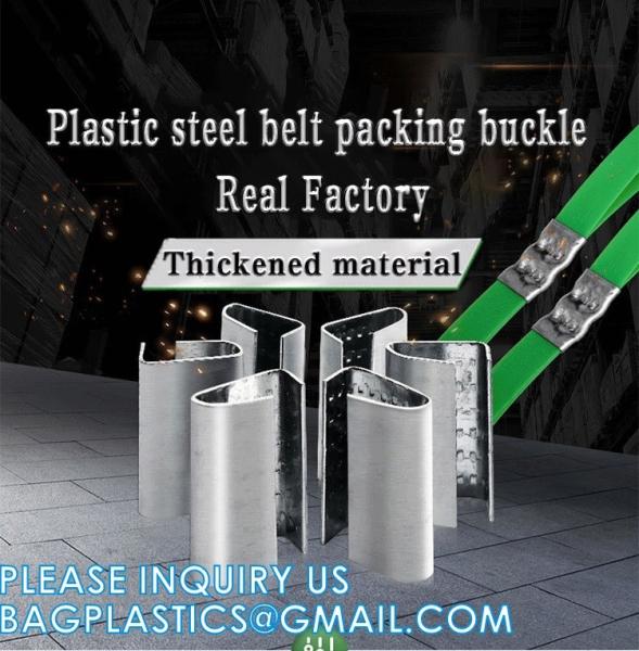 Straps Metal Clips, Pet Strap Packing Belt PET Packing Band Roll Straps Plastic Steel Buckle, Packaging Seals