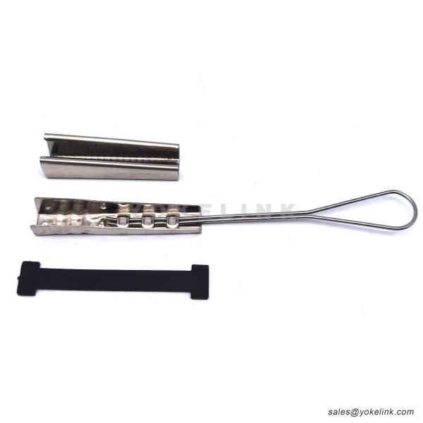 Fiber Optic Drop Cable Stainless Steel Fitting Clamp Ftth Accessories Wire Tension Clamp