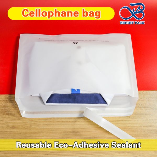 ClearView™ 40g Self-Adhesive Biodegradable Glassine Paper Bags for Sustainable Garment Packaging