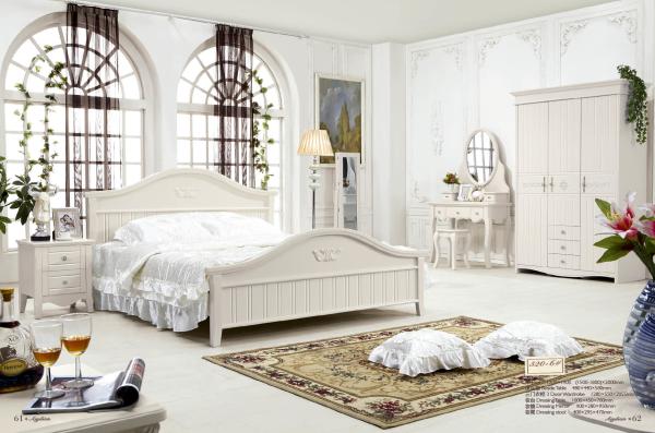 modern white solid wood bed room furniture