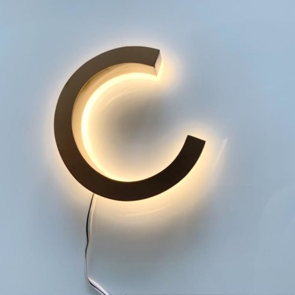 Outdoor Light Up 3d Letter Sign Acrylic Lettering Signage 304# Stainless Steel 3cm