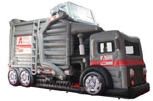 Commercial Grade Inflatable Dry Slide 13.7x4.5m Garbage Truck Style
