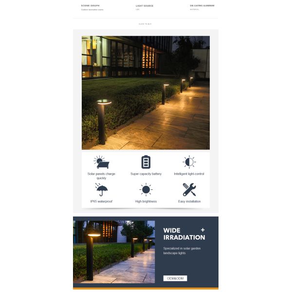 Украшенный садом солнечный автомобиль лампы двора на длинном последнем до 12hours