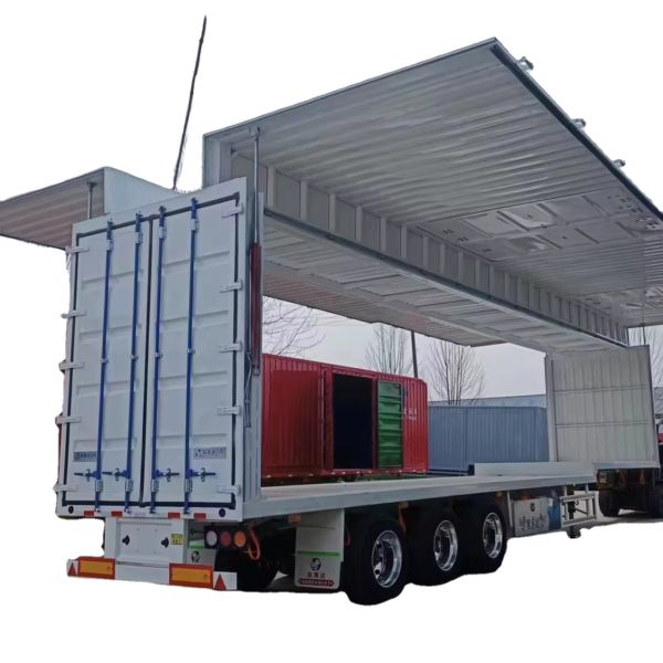 130 Ton 53 Ft Tarpaulin Side Curtain Box Open Container Semi-Trailer for Drinks and Vegetable