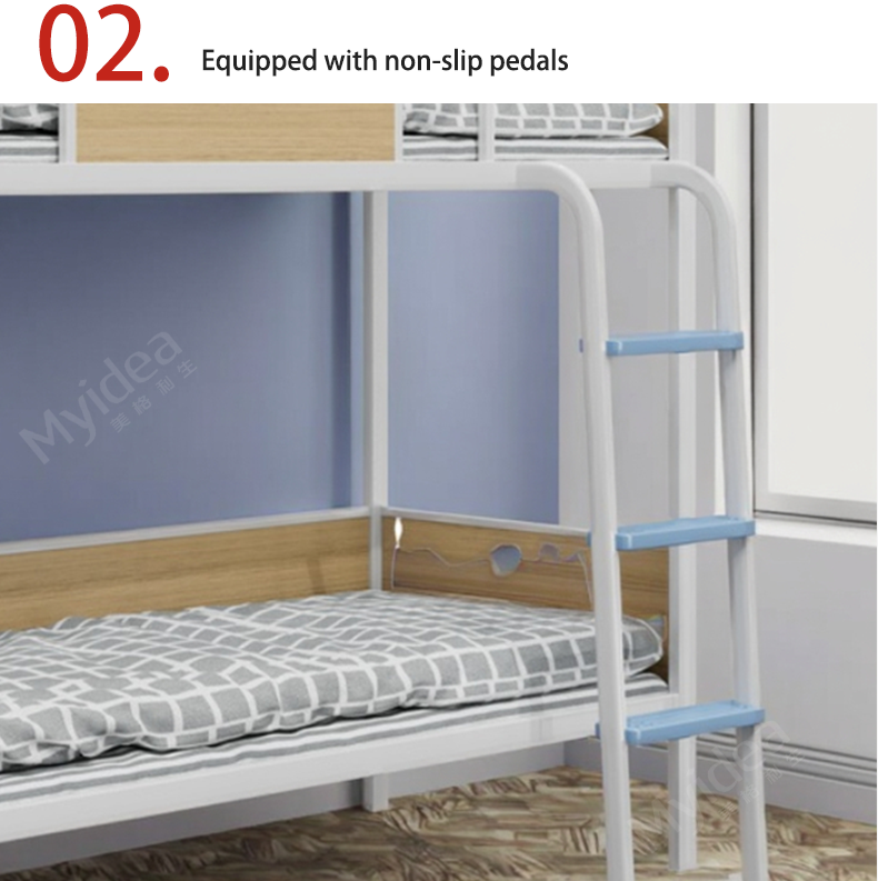 customization Myvidea Apartment Bunk Bed with Thickened Pipes, School Children's Bed, Double-layer Iron Frame Bed