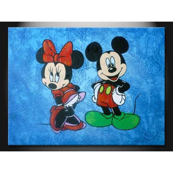 ETH120 Beautiful  Mickey Mouse Cartoon Wall Paint Handmade Oil Painting