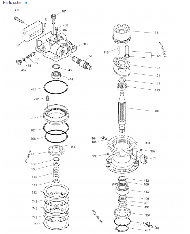Hyundai excavator R130-5 31Q4-11130 Swing Motor for M2X63-16T hydraulic motor