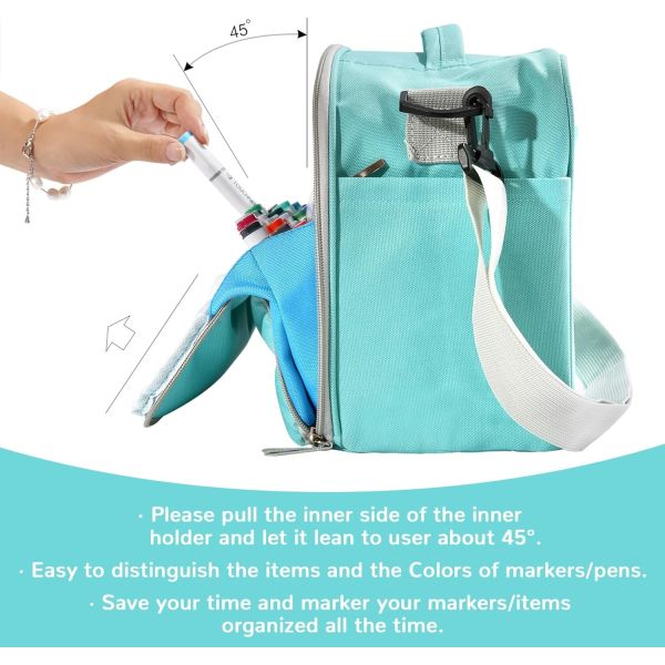 Almacenamiento Bolso para bolígrafos de marcador Pincelas de lápiz de colorear Libros Arte y artesanía Suministros Herramientas Cosméticos, hasta 130 bolígrafos