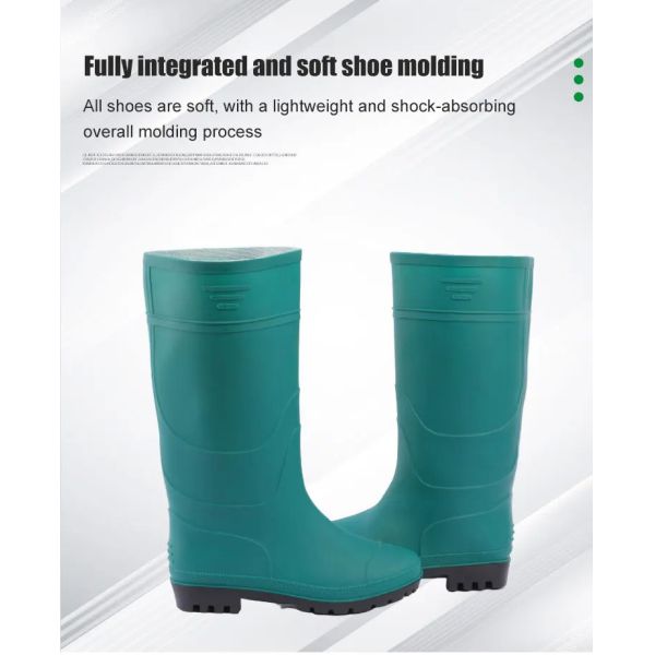 Стальные ботинки для дождя с высоким верхним покрытием баотоу с подставкой из стали, защитные ботинки для разбивания и пробивания, водонепроницаемые ботинки безопасности.