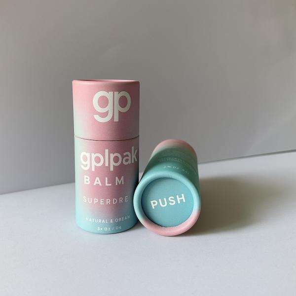 Custom Biodegradable Lipstick Cylinder Tube Push-Up Gift Packaging Box For Lip Balm