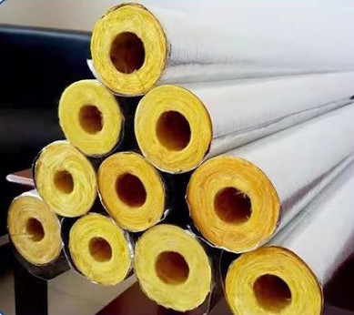 Smoke Proof Microfiber Veneer Glass Wool Tube Refractory Heat Insulation