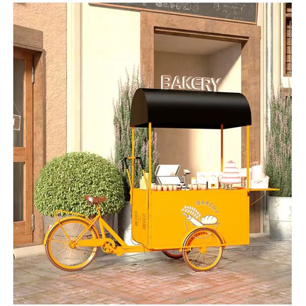 Mobile Electric Bicycle for Fast Food Portable Coffee Bike Flower Snack Selling Cart