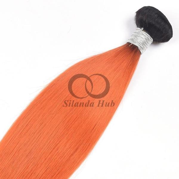 #T1B/Orange Red Straight Remy Human Hair Bundles Sew In Weave Bundles Brazilian Bundle Deals