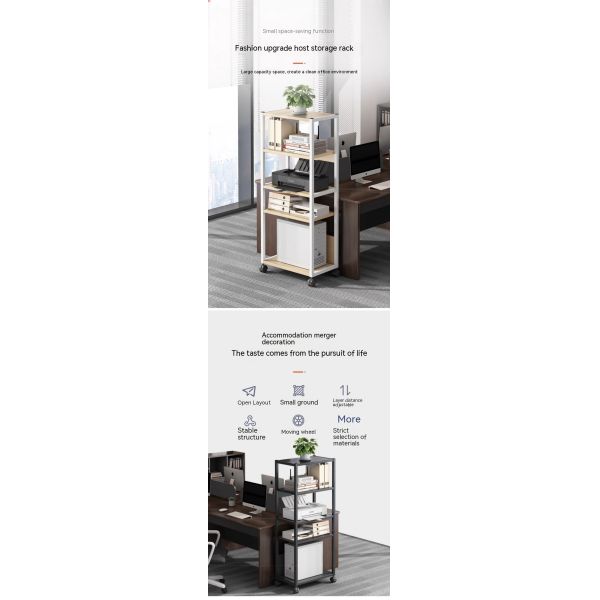 Commercial Furniture 3 Tier Movable Printer Stand Multi-purpose Desk Organizer