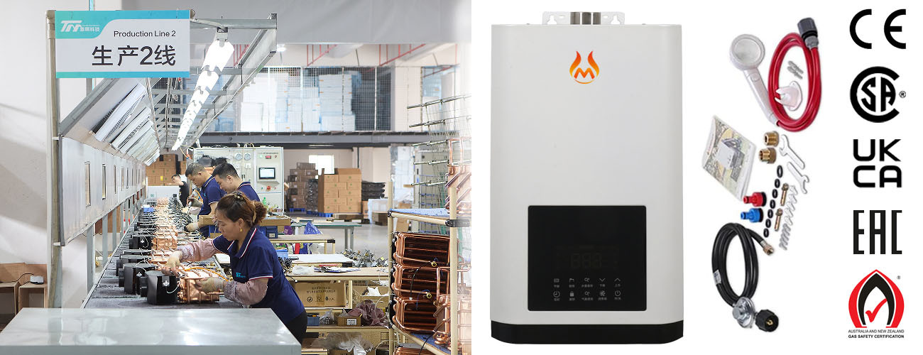 Sufficient Heat Exchange Water Heater Waterproof Powerful Digital Gas Water Heater