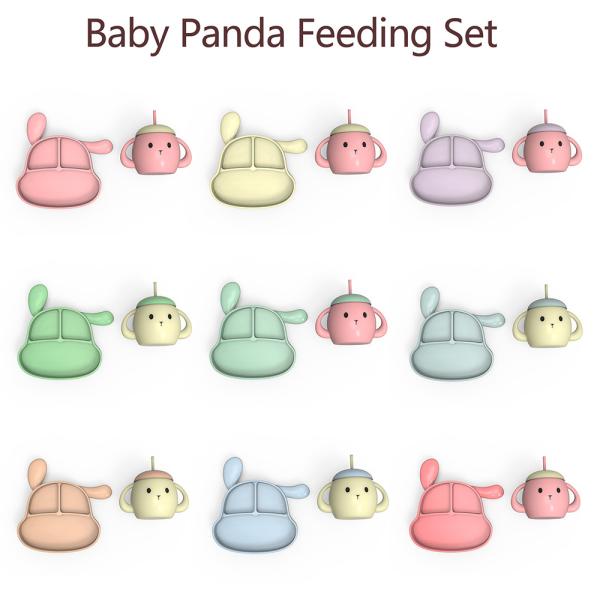 MHC Eco-Friendly Silicone Plate for Baby Feeding Travel 6-12 Months Weaning