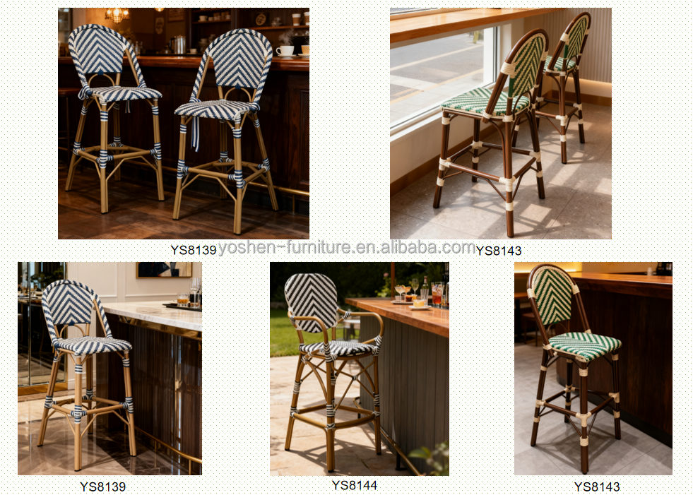 Aluminum Outdoor Bar Stool Waterproof & UV-Resistant Patio & Bar High Stool